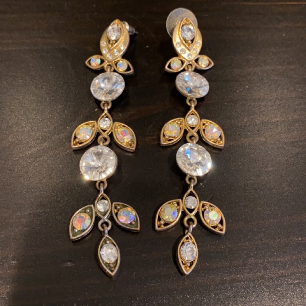 Gold AB Stone Earrings